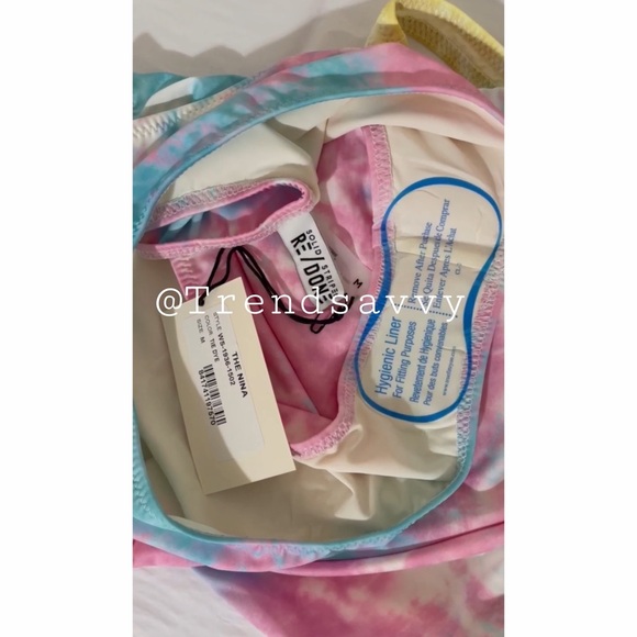 Anthropologie Pink and Blue Tie-Dye One Piece Swimsuit - Picture 2 of 9